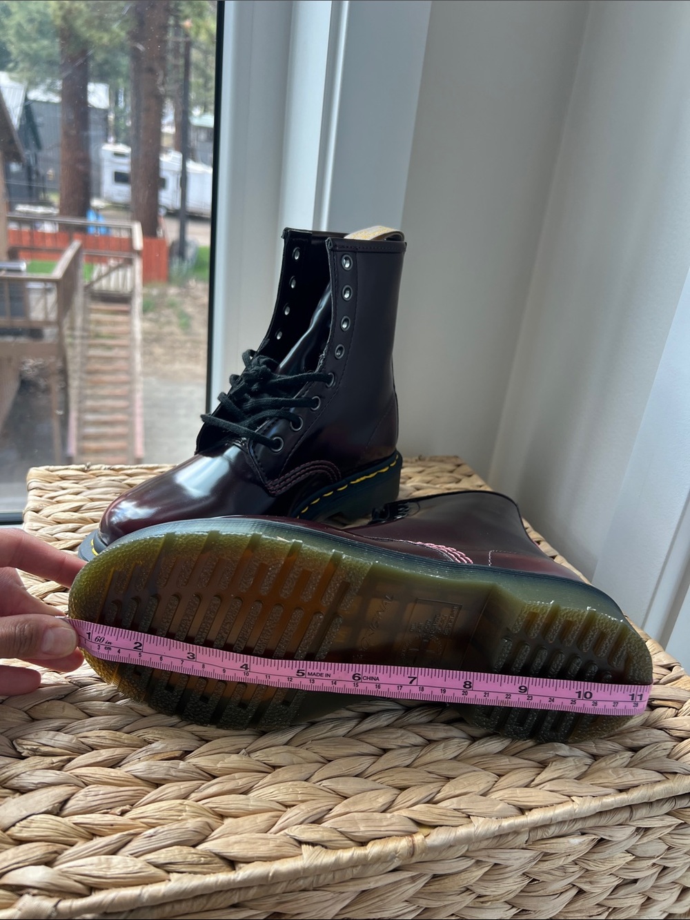 NEVER WORN Dr. Martens Cherry Red Patent Leather 8-Eye Combat Boots - Picture 7 of 7